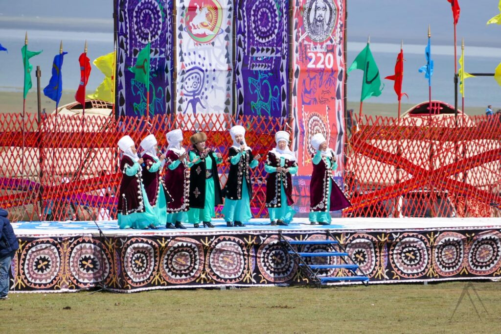 Kyrgyz dance performance during a festival in Son Kul lake.