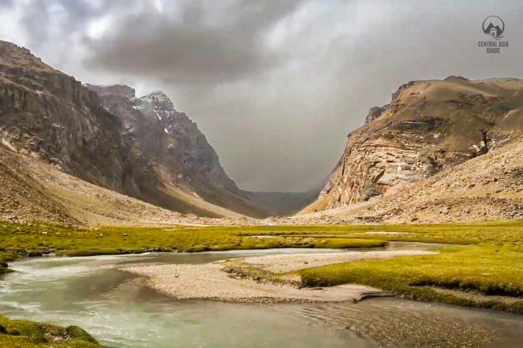 Rasht Valley mountains during a storm