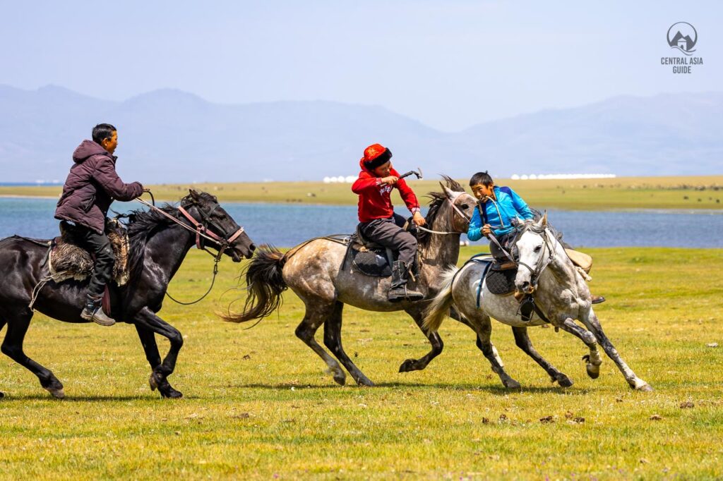 Kok Boru horse game in Song Kul lake, Kyrgyzstan