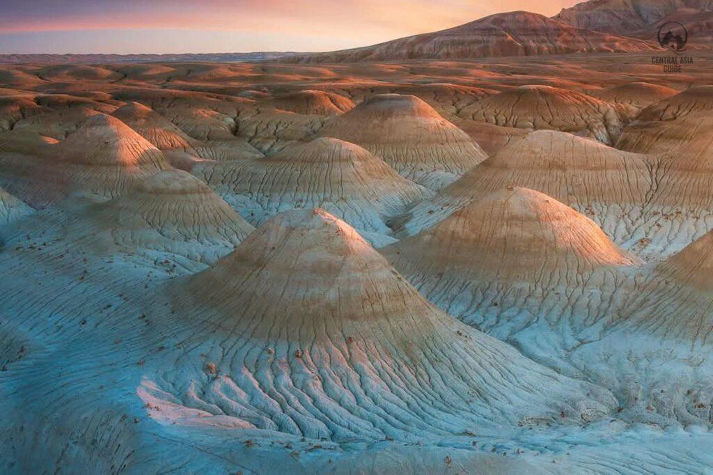 Small hills during sunset in Mangystau