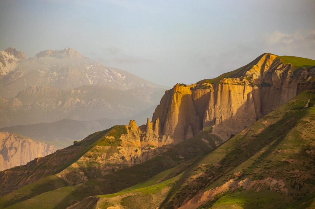 Mountains in Zarafshan Valley in Northern Tajikistan near Panjakent