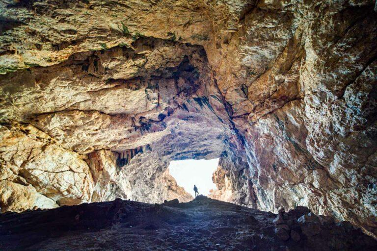 Holy White Mosque cave grotto - Ak mechet. South Kazakhstan region, Shimkent.