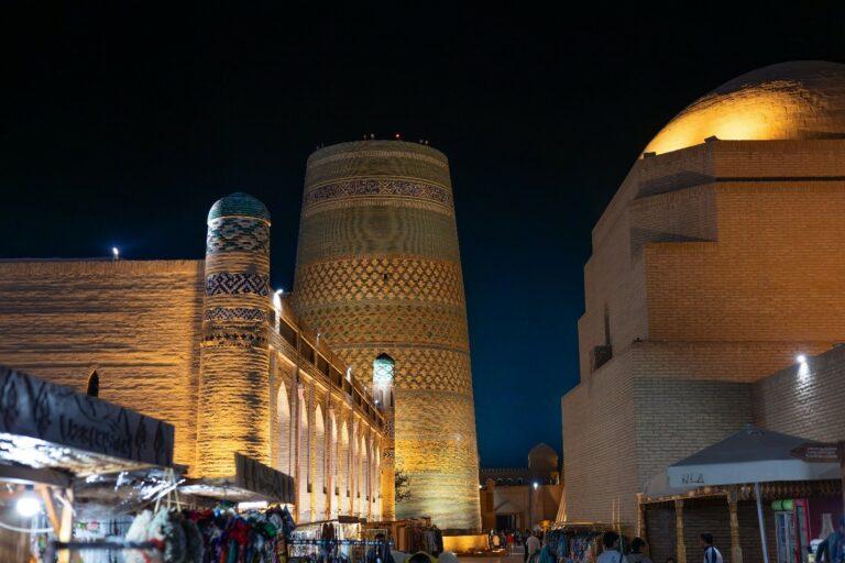 Khiva Ichan Kala during night time